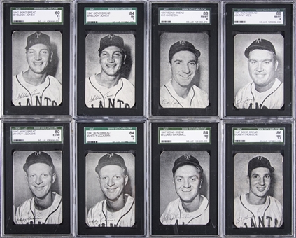 1947 Bond Bread SGC-Graded Collection (8 Different) – Including Johnny Mize